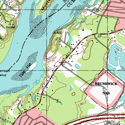 Topographic Map of Groves Winslow, ME