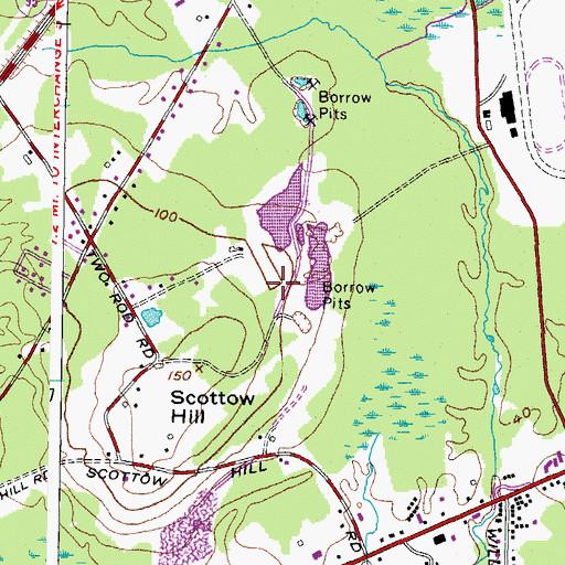 Topographic Map of Harmon Family Graves near Scottow Hill, ME