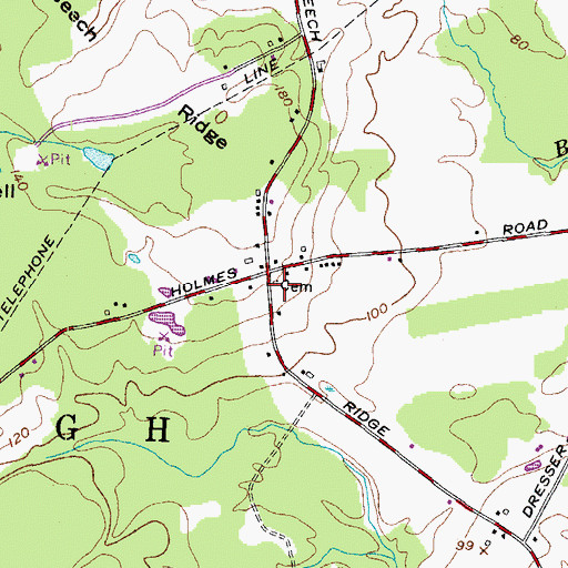 Topographic Map of Harmon Cemetery, ME