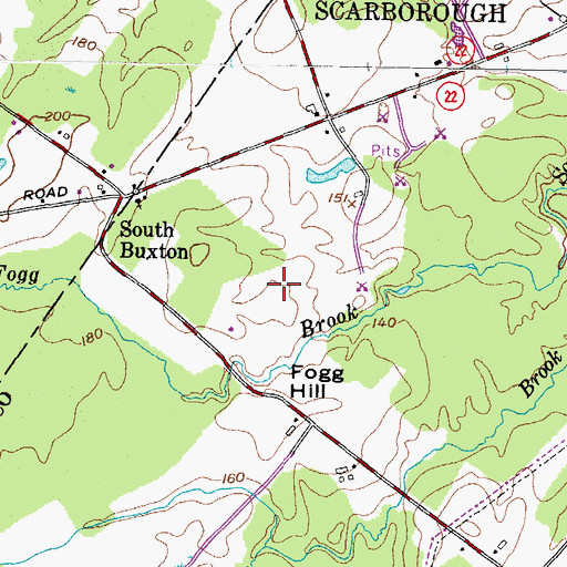 Topographic Map of Harmon Cemetery, ME