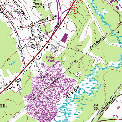 Topographic Map of Harty Cemetery, ME