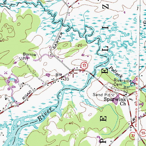 Topographic Map of Hasty Cemetery, ME