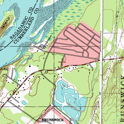 Topographic Map of Heuston Burying Ground, ME