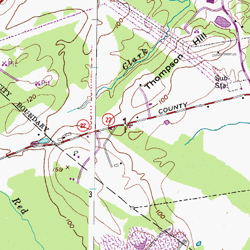 Topographic Map of Johnson Cemetery, ME