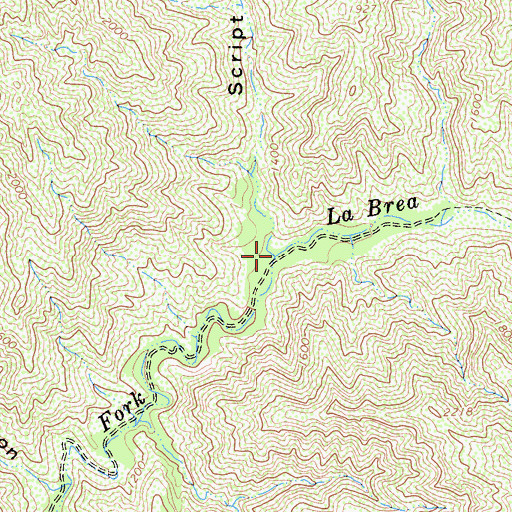 Topographic Map of Script Canyon Number One, CA