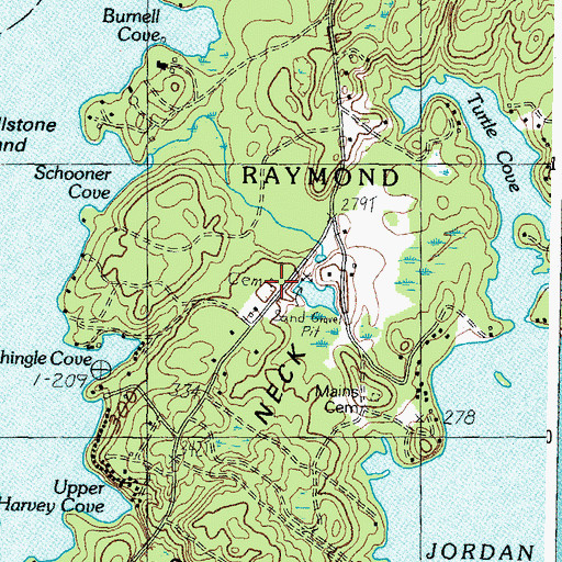 Topographic Map of Knight Cemetery, ME