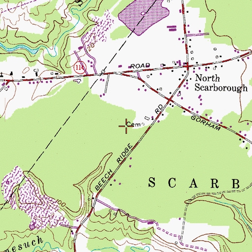 Topographic Map of Larrabee Cemetery, ME