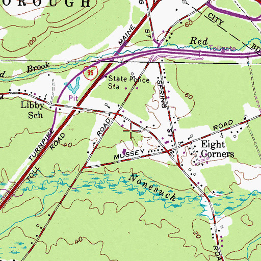 Topographic Map of Libby Cemetery, ME