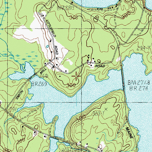 Topographic Map of Littlefield Cemetery, ME