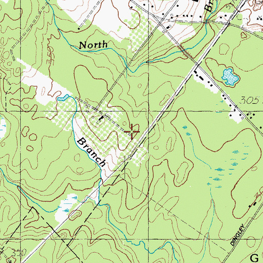 Topographic Map of Lowell Cemetery, ME