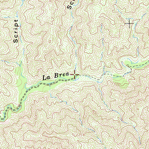 Topographic Map of Script Canyon Number Two, CA