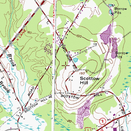 Topographic Map of Major John Waterhouse Cemetery, ME
