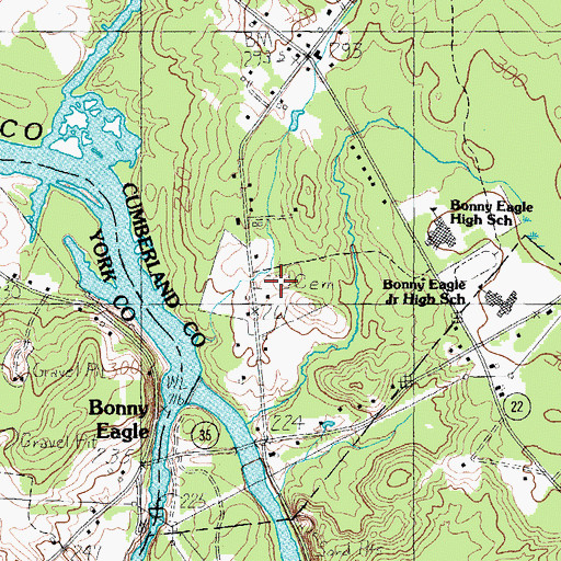 Topographic Map of Maplewood Cemetery, ME