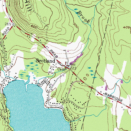 Topographic Map of McIntosh Cemetery, ME