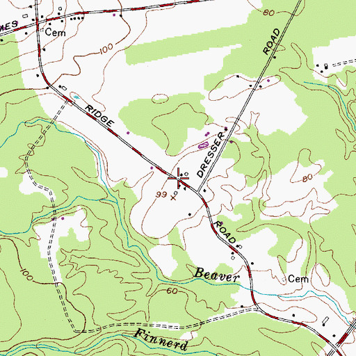 Topographic Map of McLaughlin Cemetery, ME