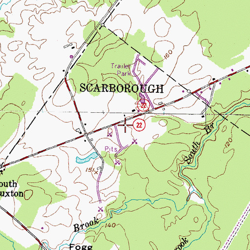 Topographic Map of Moulton Cemetery, ME