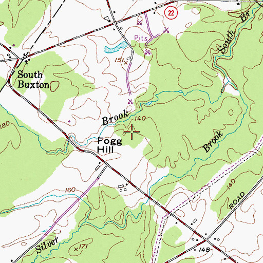 Topographic Map of Moulton Cemetery, ME