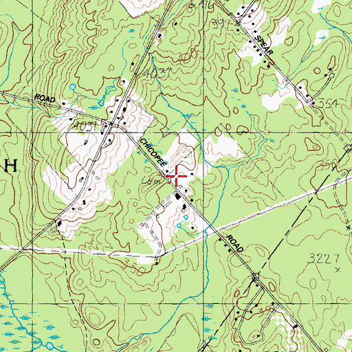 Topographic Map of Paine Cemetery, ME