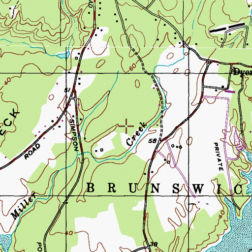 Topographic Map of Pennell Cemetery, ME
