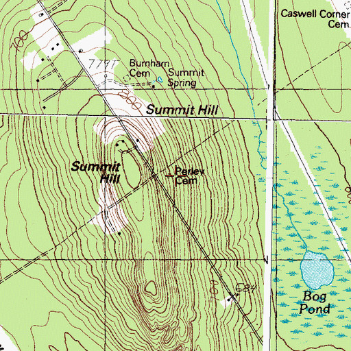 Topographic Map of Perley Cemetery, ME