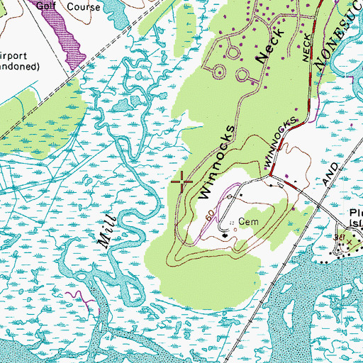 Topographic Map of Plummer Cemetery, ME