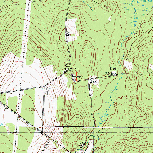 Topographic Map of Additon Cemetery, ME