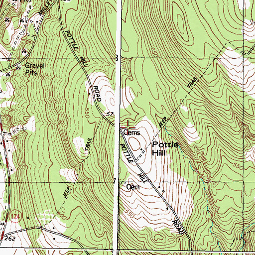 Topographic Map of Brown Cemetery, ME