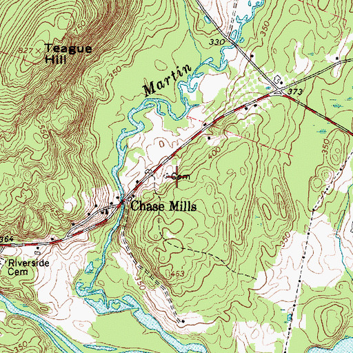 Topographic Map of Chase Family Cemetery, ME