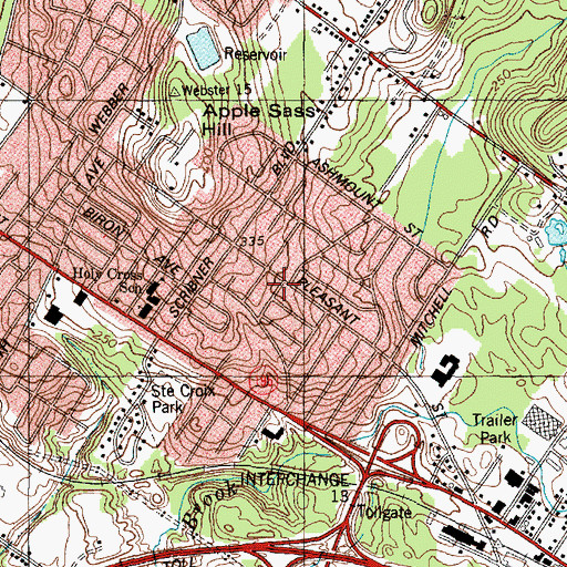 Topographic Map of Dill Cemetery, ME
