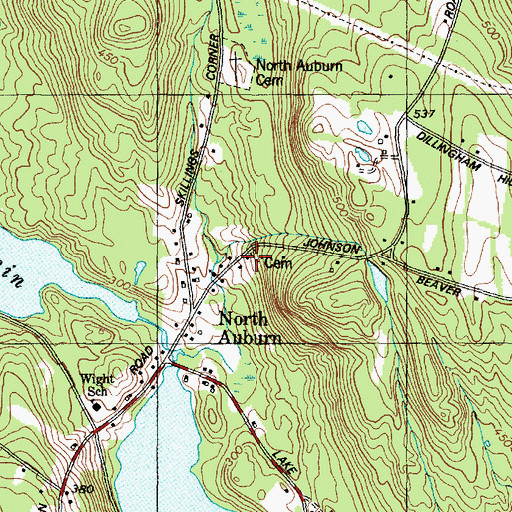 Topographic Map of Dillingham Cemetery, ME