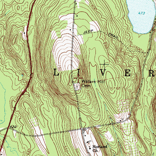 Topographic Map of Fuller Cemetery, ME