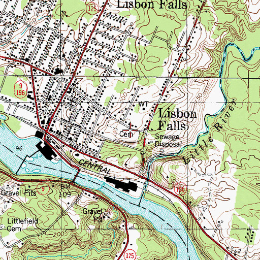 Topographic Map of Hillside Cemetery, ME