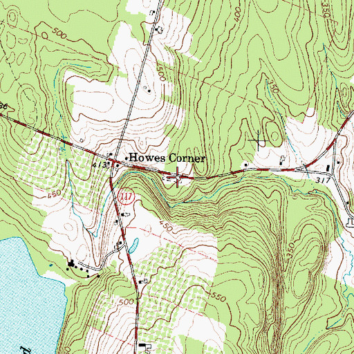 Topographic Map of Howes Corner Cemetery, ME
