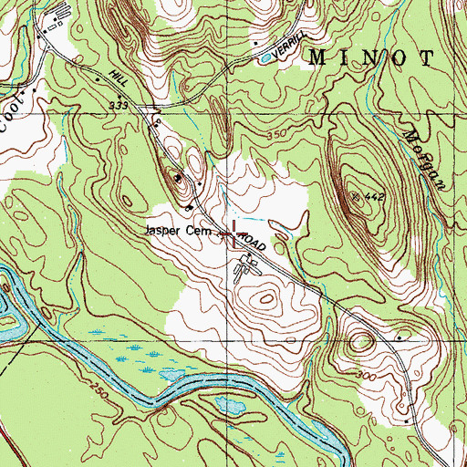Topographic Map of Jasper Cemetery, ME