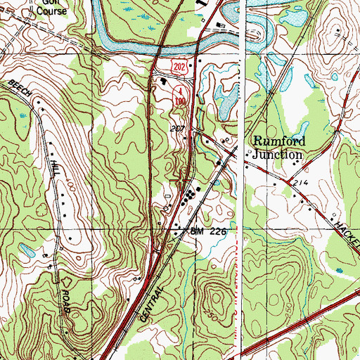 Topographic Map of Leighton Cemetery, ME