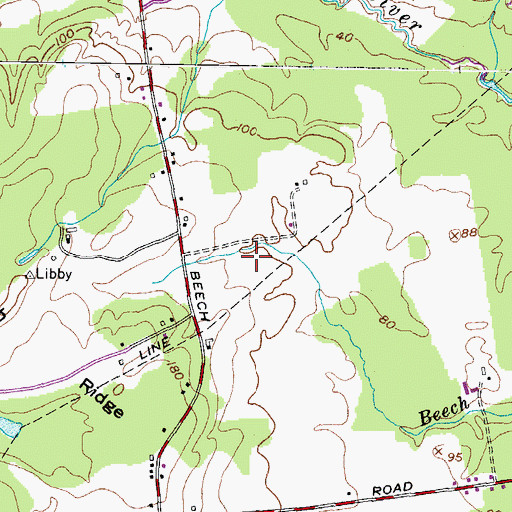 Topographic Map of Reverend Stephen Waterhouse Cemetery, ME
