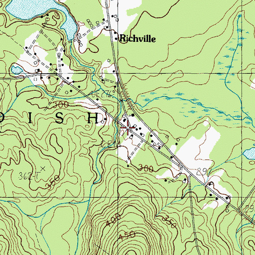 Topographic Map of Richville Cemetery, ME