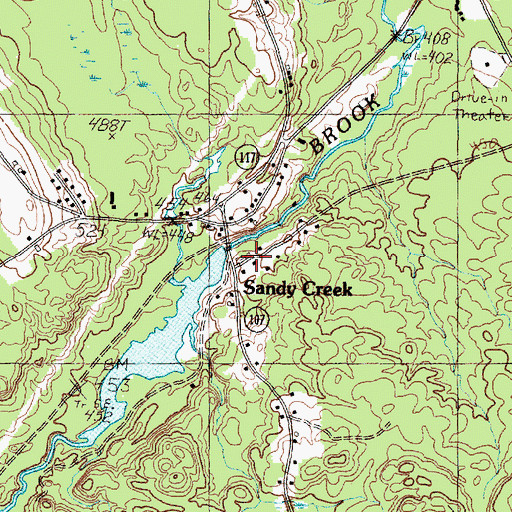 Topographic Map of Sandy Creek Cemetery, ME