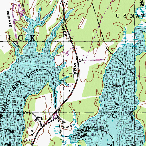 Topographic Map of Skolfield Cemetery, ME