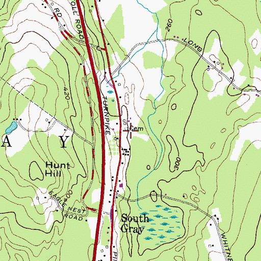 Topographic Map of South Gray Cemetery, ME