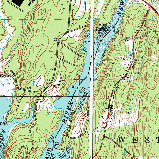 Topographic Map of Thompson Family Cemetery, ME
