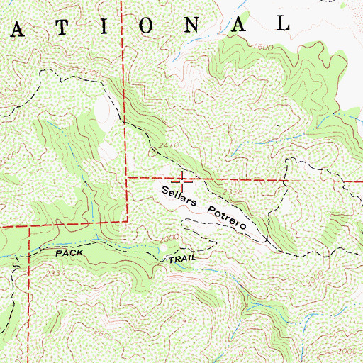 Topographic Map of Sellars Portrero, CA