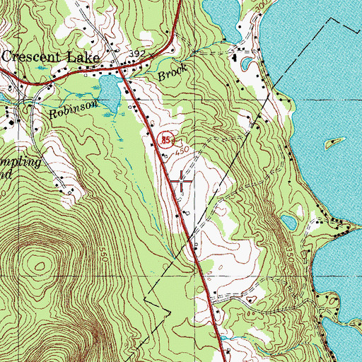 Topographic Map of Webbs Mills Cemetery, ME