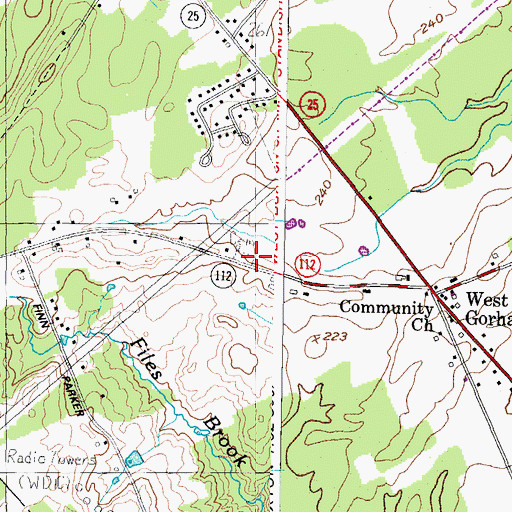 Topographic Map of West Gorham Cemetery, ME