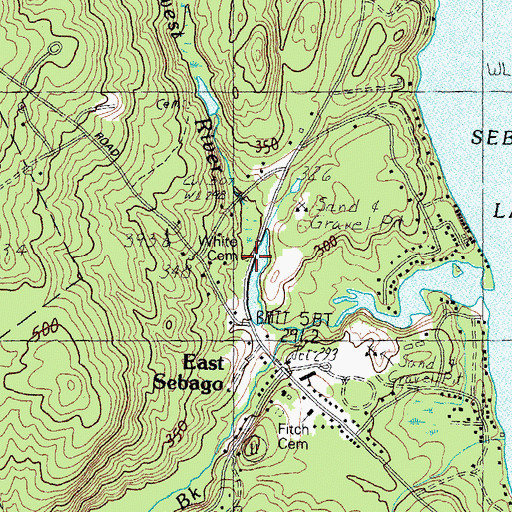 Topographic Map of White Cemetery, ME