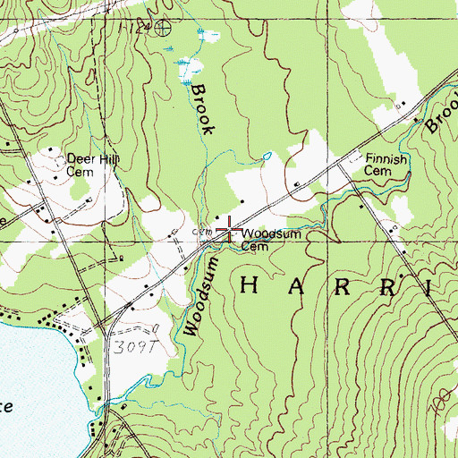 Topographic Map of Woodsum Number 2 Cemetery, ME