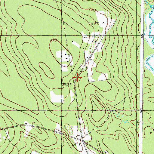 Topographic Map of Barrett Cemetery, ME