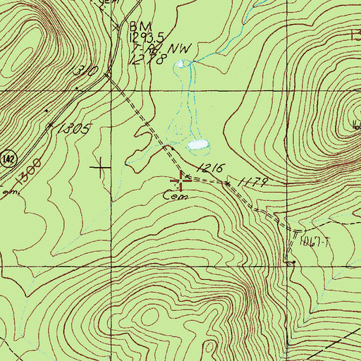 Topographic Map of Blodgett Cemetery, ME