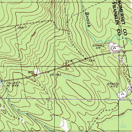 Topographic Map of Burbank Nile Cemetery, ME