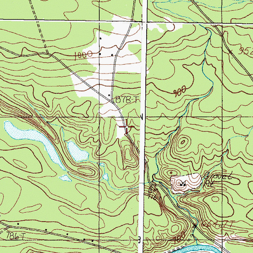 Topographic Map of Byron Annex Cemetery, ME